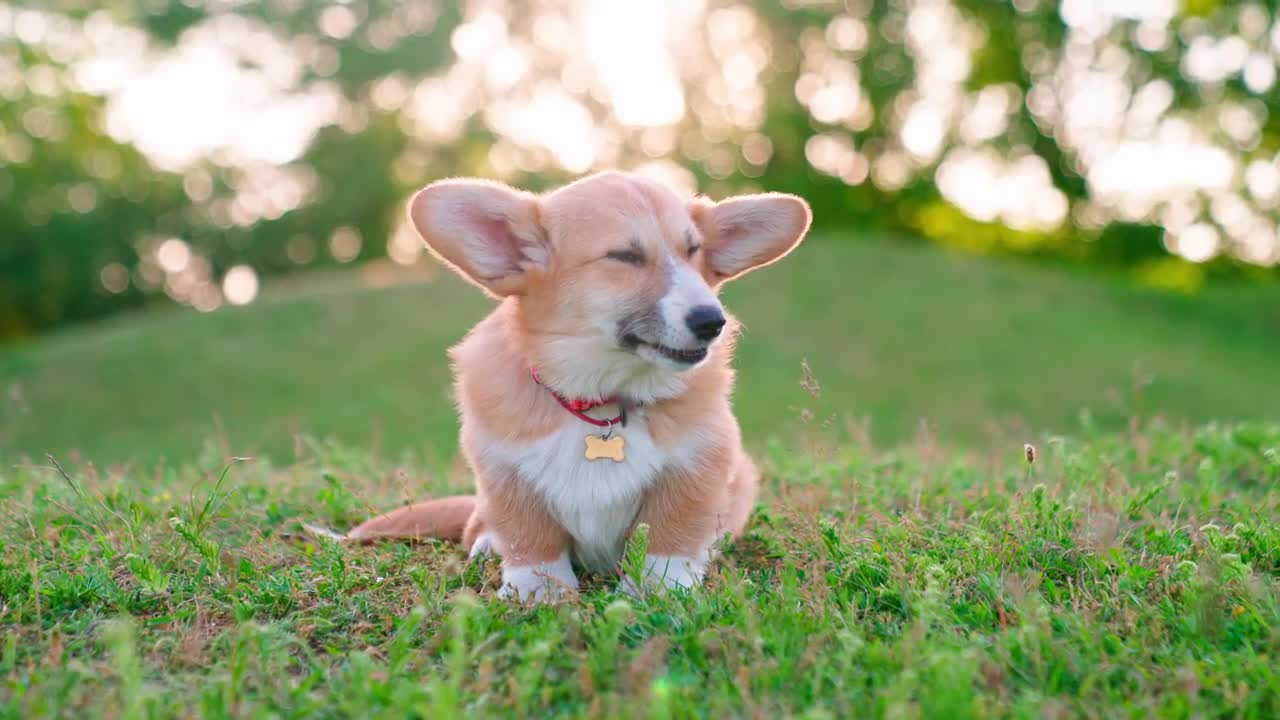 Corgi shop puppy eating