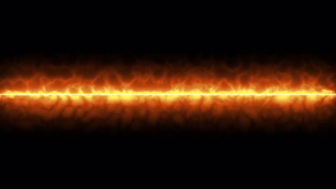 Horizontal Line Of Fire On Black - Stock Motion Graphics