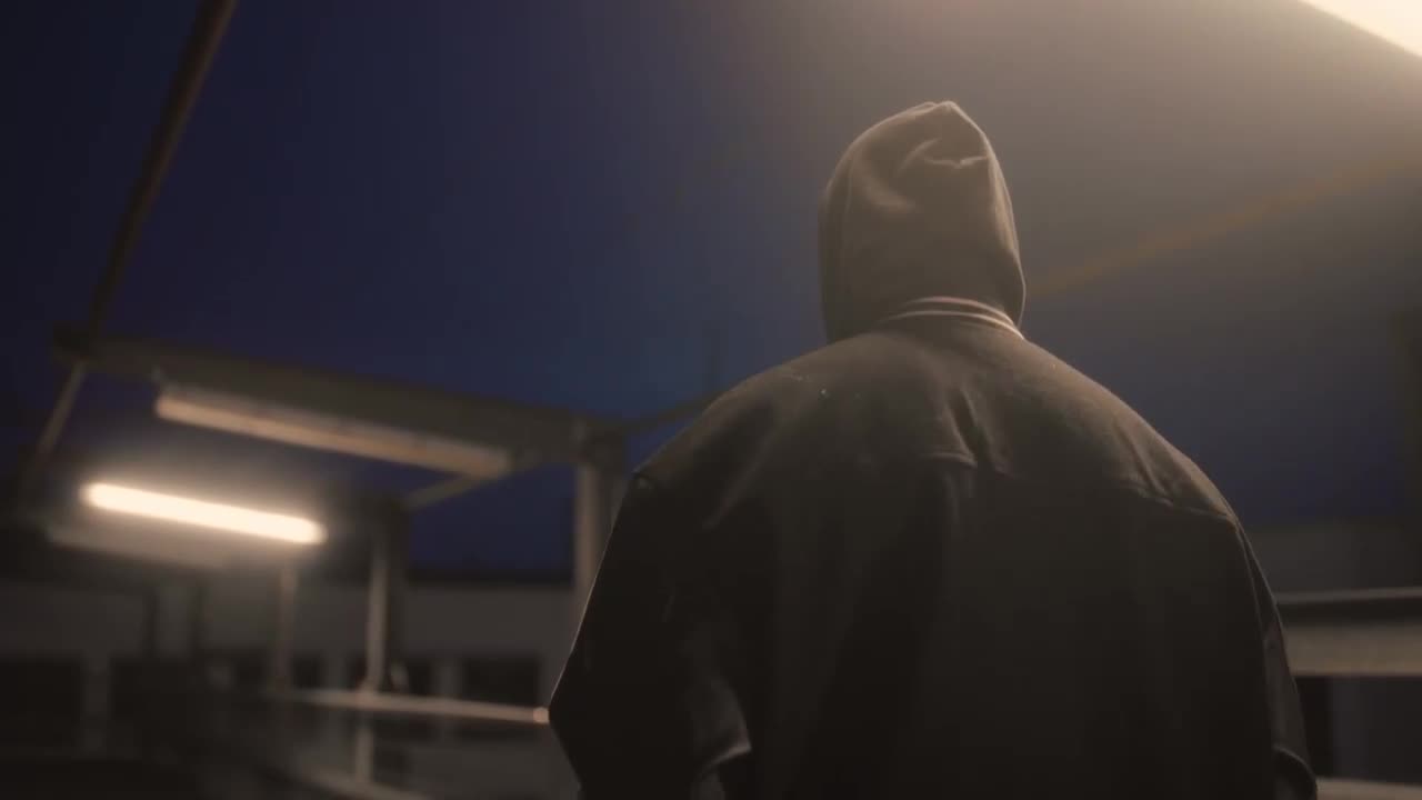 Man With A Hoodie At Night - Stock Video | Motion Array