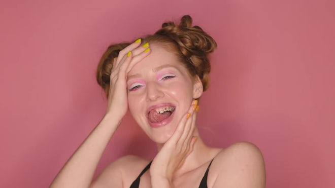 A Funny Teen Girl With Braces - Stock Video | Motion Array