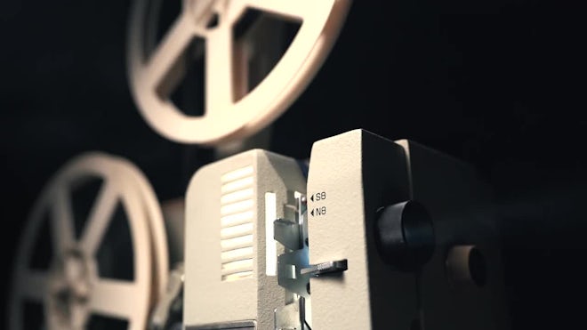 8Mm Film Projector Playing Reel Cinema - Stock Video