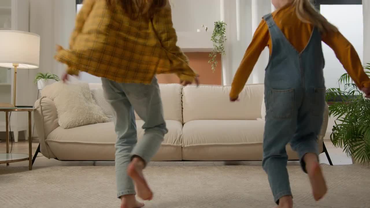 Kids Jumping On The Couch Stock Video Motion Array