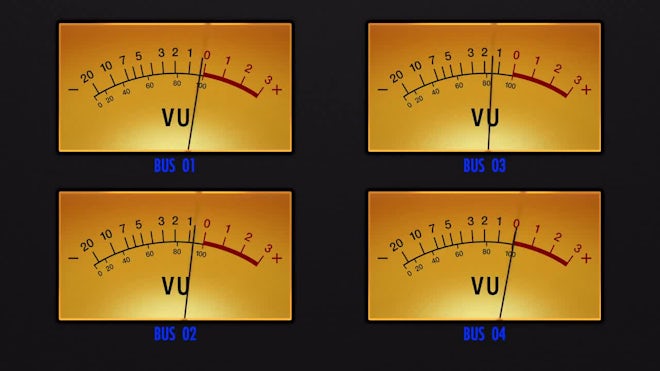 Analog VU Meter Display On Power Amp - Stock Video