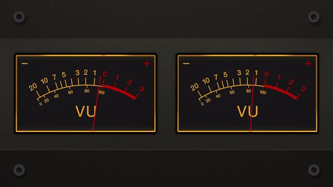 Analog VU Meter Display On Power Amp - Stock Video