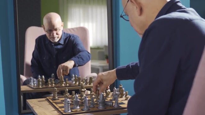 Old Man Playing Chess - Stock Photos