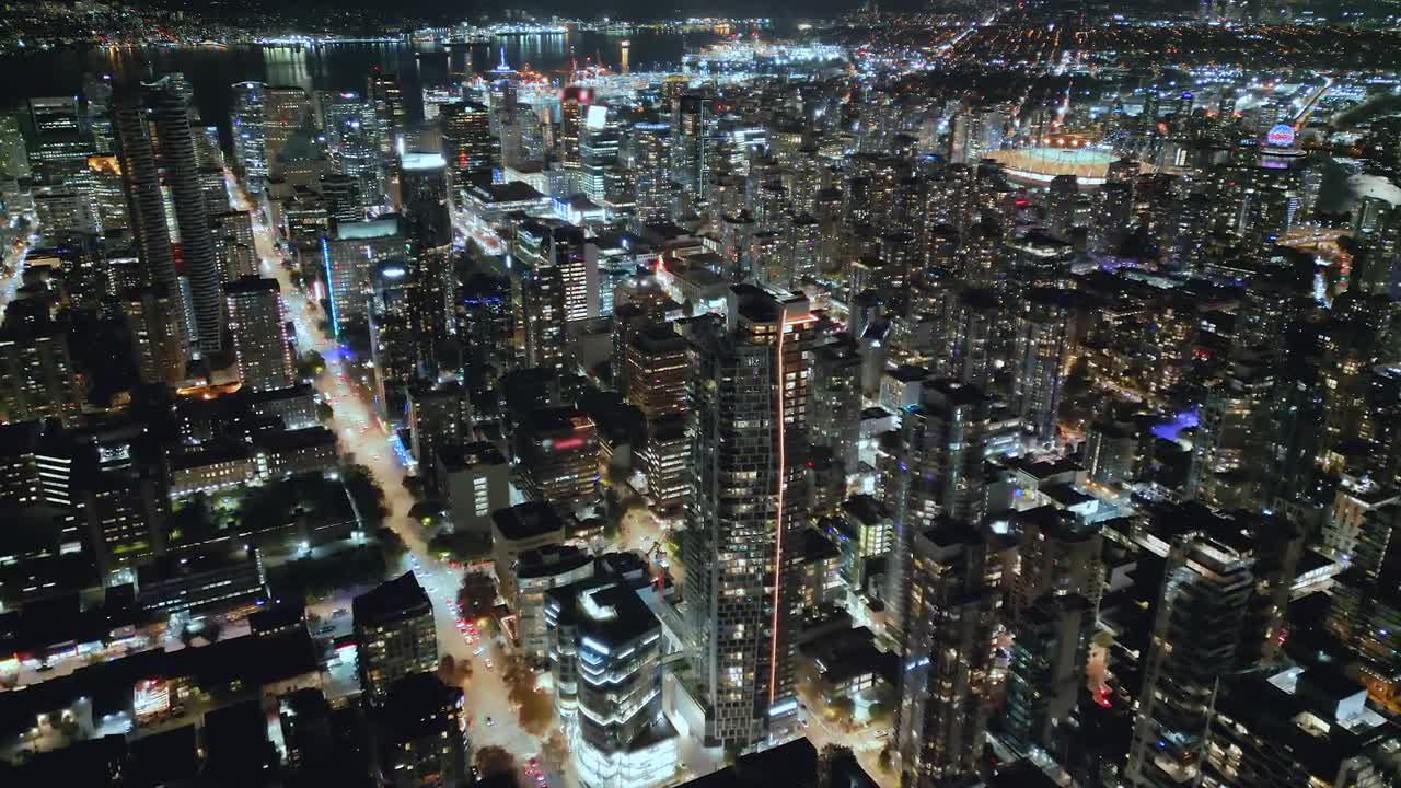 【時間指定不可】 Downtown Video Stock - Canada Night, At Vancouver Of その他