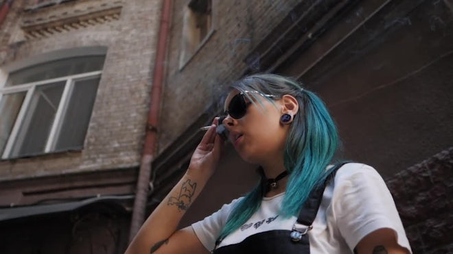 Teen Smoking Cigarette - Stock Video | Motion Array