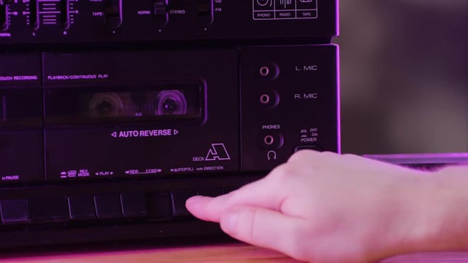 Retro Reel-to-reel Tape Recorder Closeup, 3D Rendering Stock