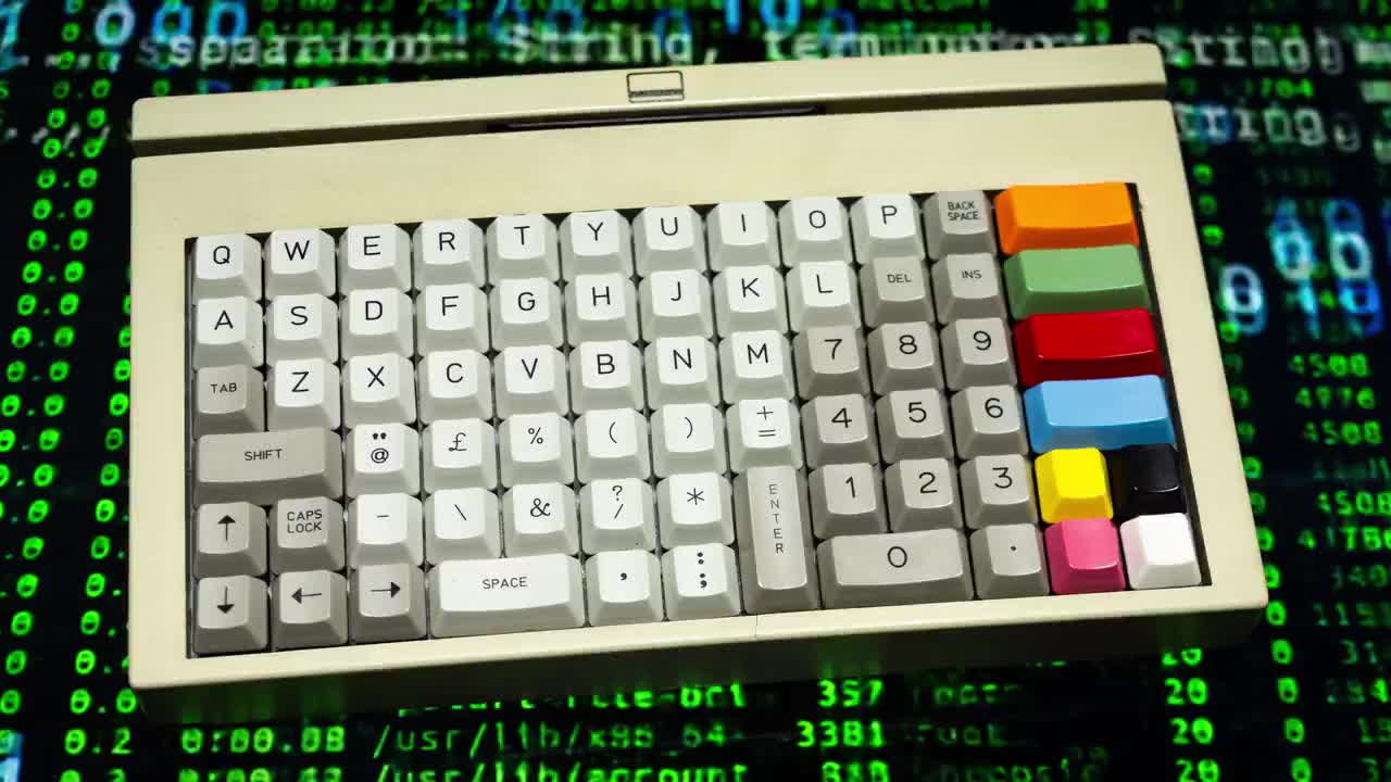 Old Keyboard With Data Numbers - Stock Video | Motion Array