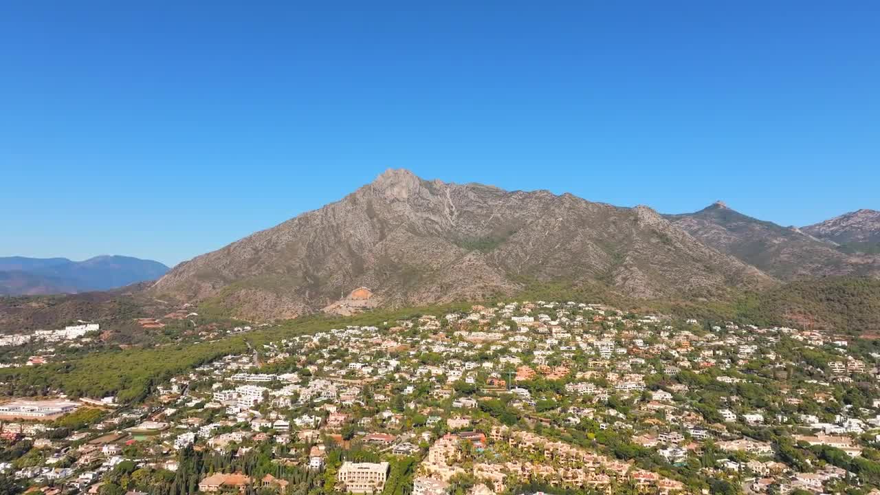 Top View Of Mountains And Seafront Of Marbella. Spain. by