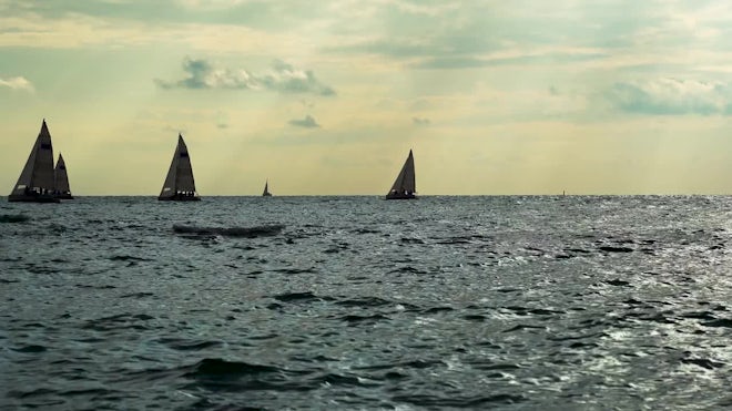 Flags Of A Fishing Boat Waving - Stock Video