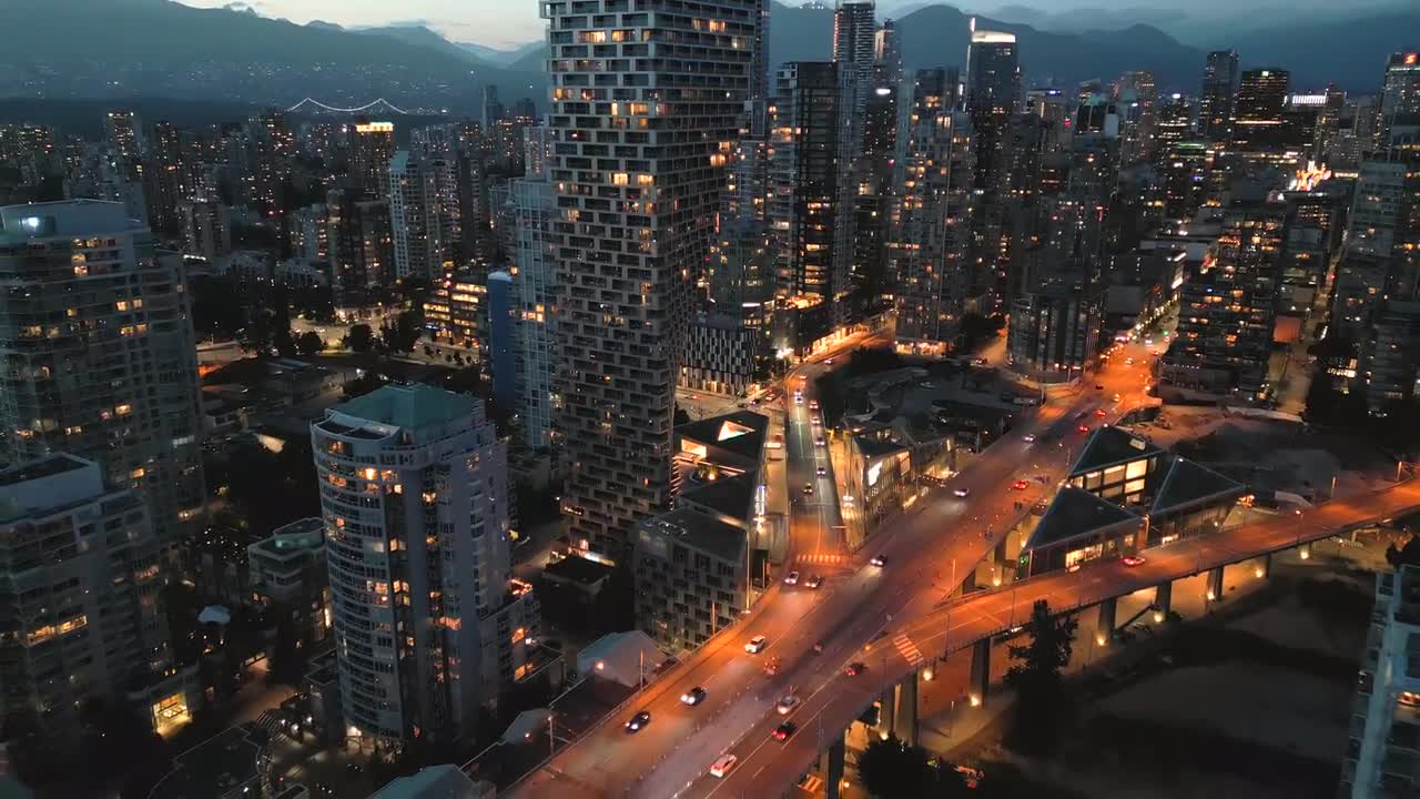 【2025年新作】 Downtown On View Aerial Stunning Of Night At Vancouver その他