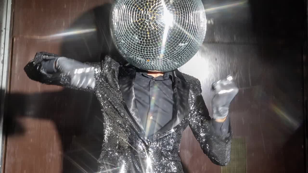 mirror ball head costume