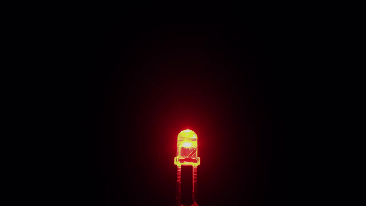 LED Light Blinking Red Diode Isolated Macro Side Focused F2