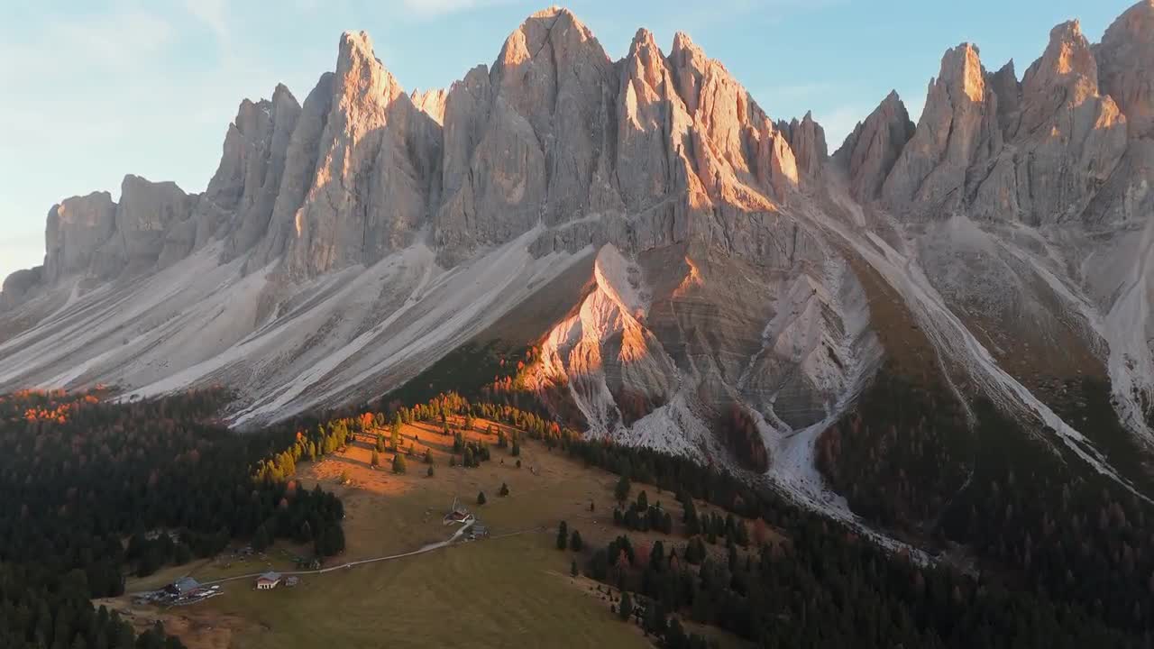 Aerial View Of Seceda Mountain In Puez Odle Nature Park In Val