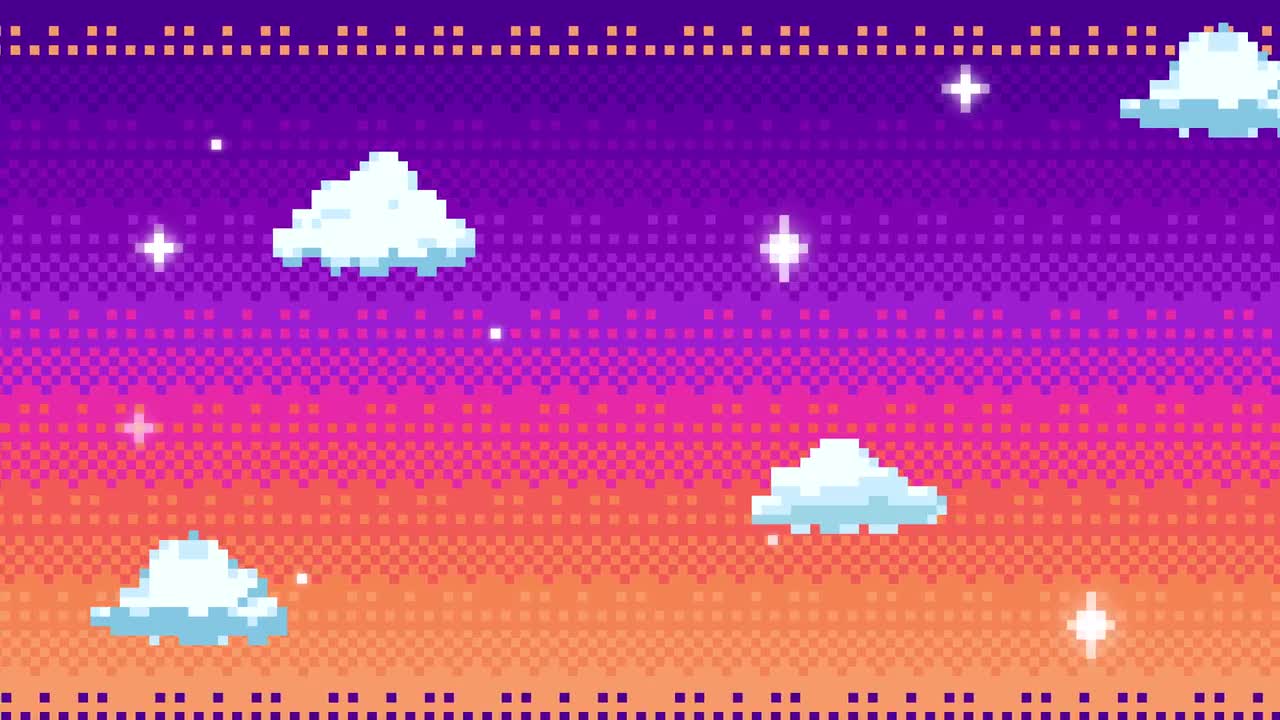 Dawn Pixel-Art Sky Background by Kirill Meriin - Stock Video