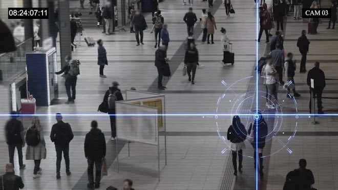Surveillance System Scans People In A Public Place. Biometric Facial Recognition - Stock Video | Motion Array