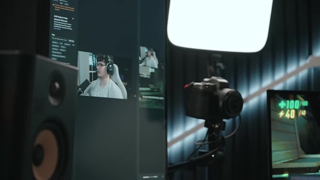 Young Man Playing Video Games And Setting Up A Livestream - Stock Video | Motion Array