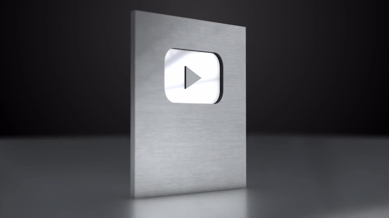 YouTube Silver Play Button 3D Animation by nicartoon - Stock Video