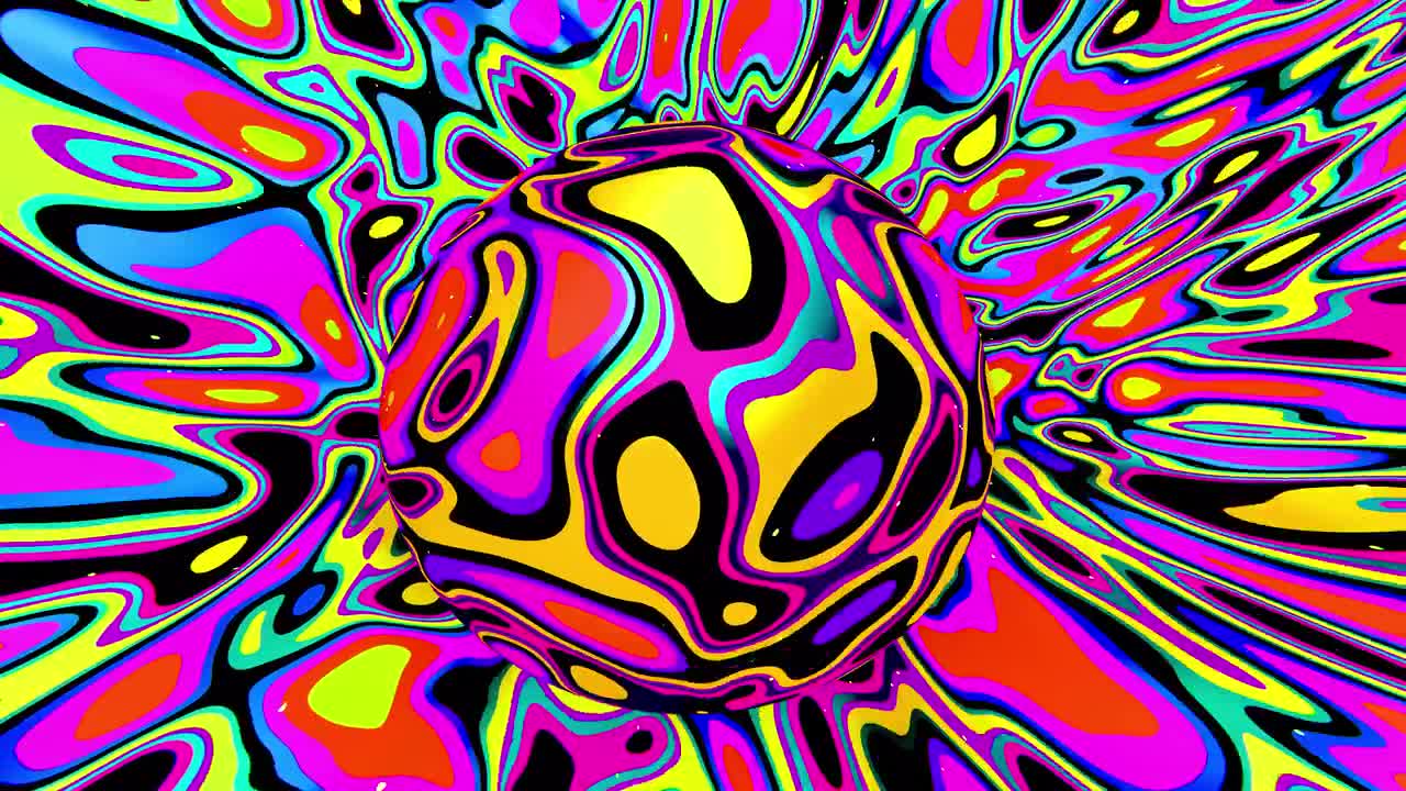 Psychedelic Pop Art Vivid Kaleidoscope Pattern, Vertical Looped