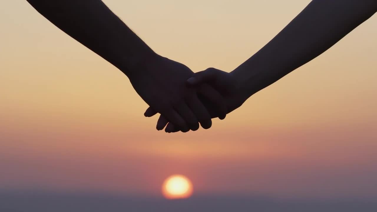 Holding Hands At Sunset Stock Video Motion Array