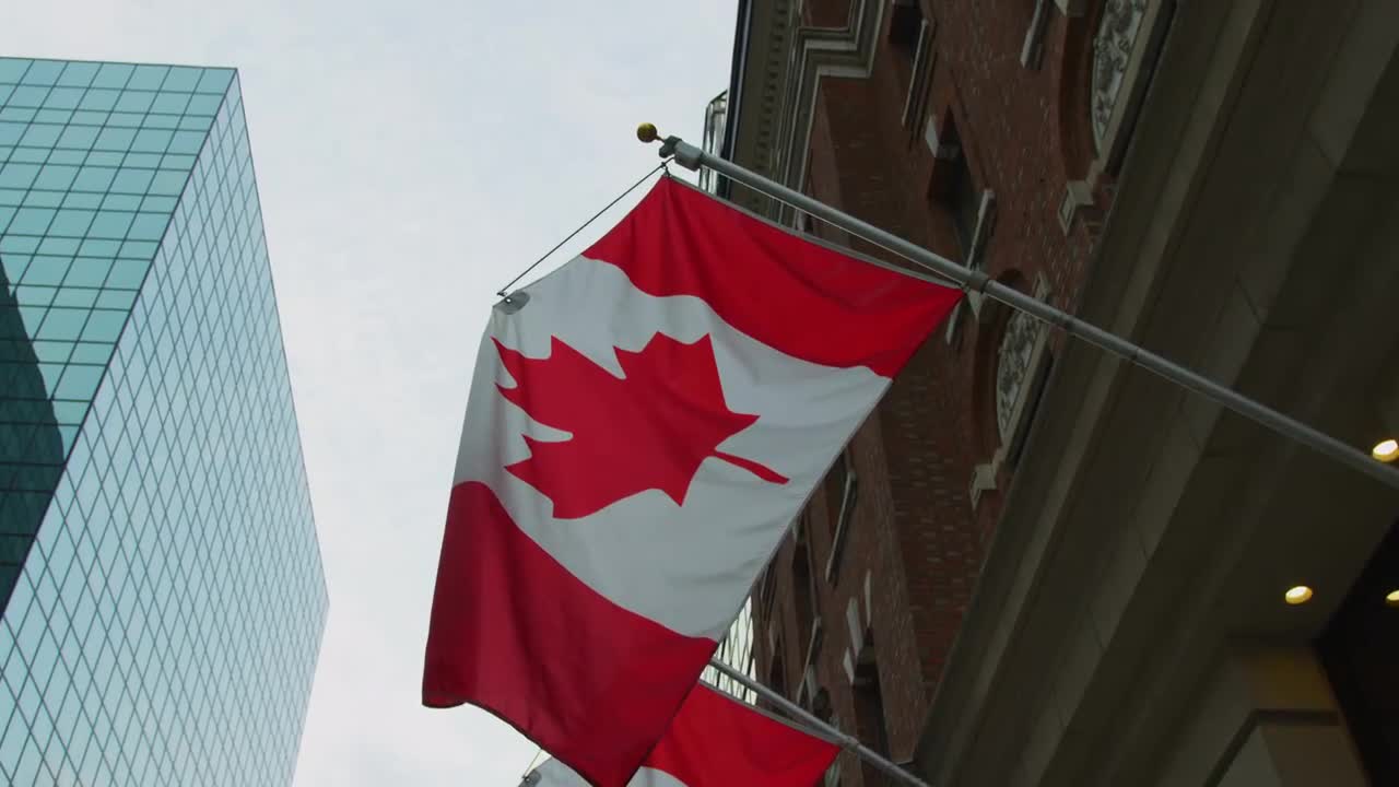 Canadian Flags In Downtown Ottawa - Stock Video | Motion Array