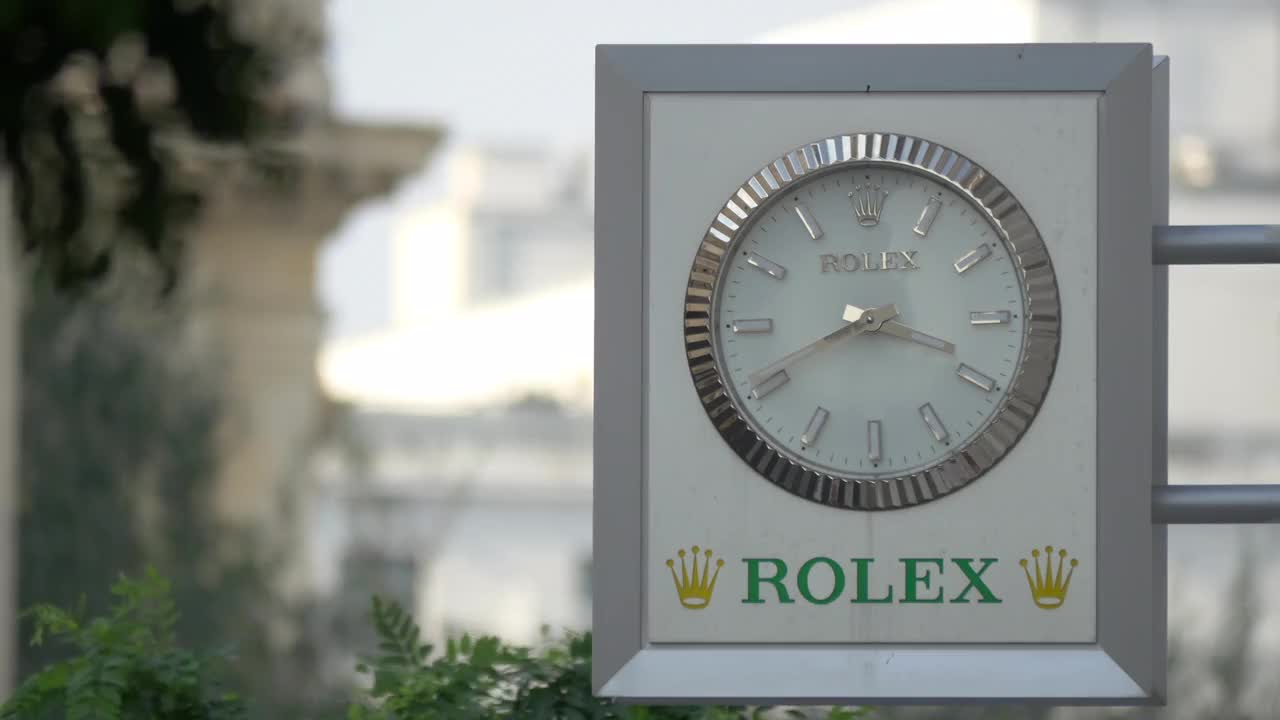 Rolex Street Clock Stock Video Motion Array