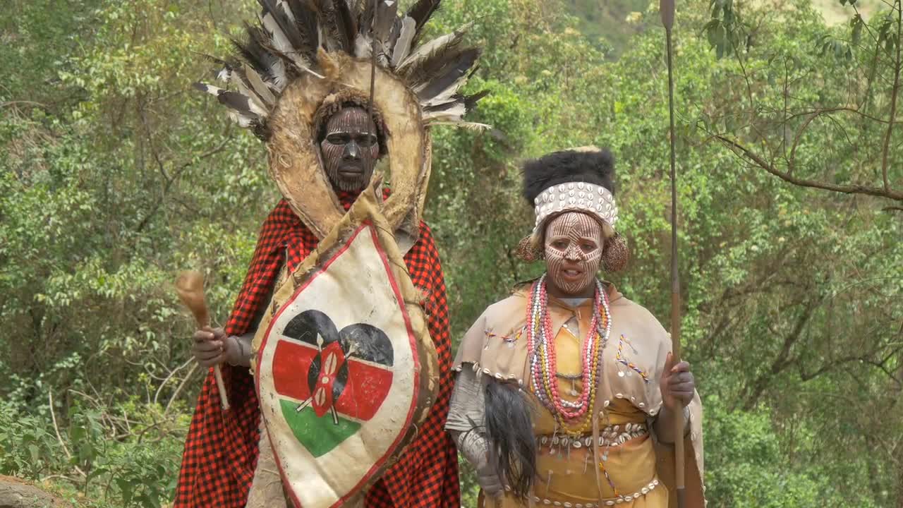 Kenyan Couple In Traditional... Stock Video Motion Array