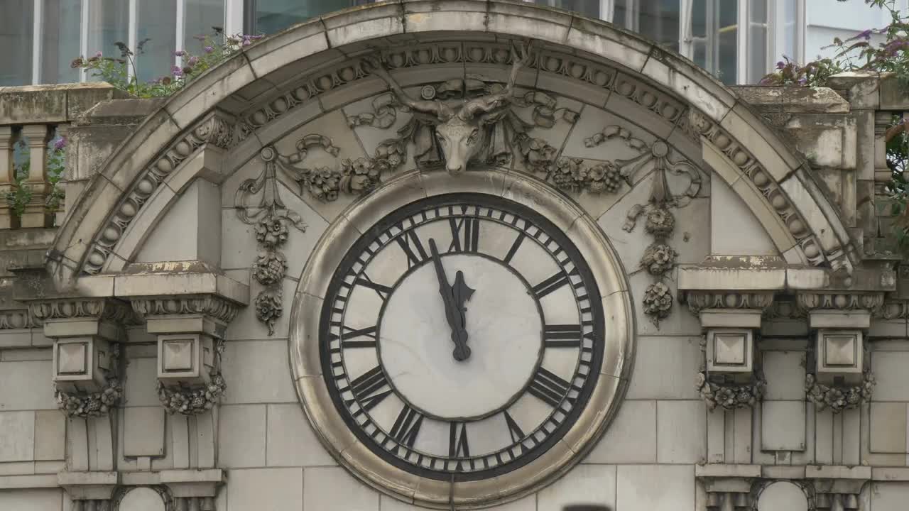 Close Up Of A Clock On A Building Stock Video Motion Array