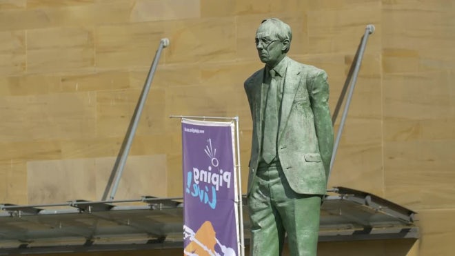 Donald Dewar Statue - Stock Video | Motion Array