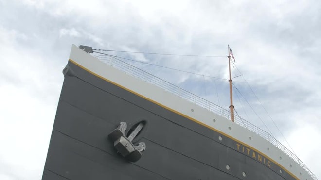 The Titanic Replica With Anchor In... - Stock Video | Motion Array