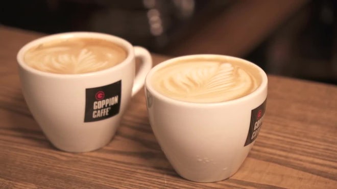 Coffee Cup On A Coffeehouse Table - Stock Video