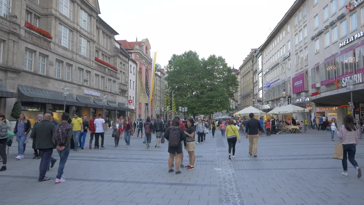 Walking On Neuhauser Strasse - Stock Video | Motion Array
