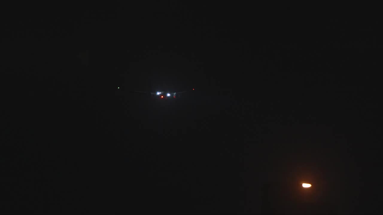 Plane With Flashing Lights Flying... - Stock Video | Motion Array