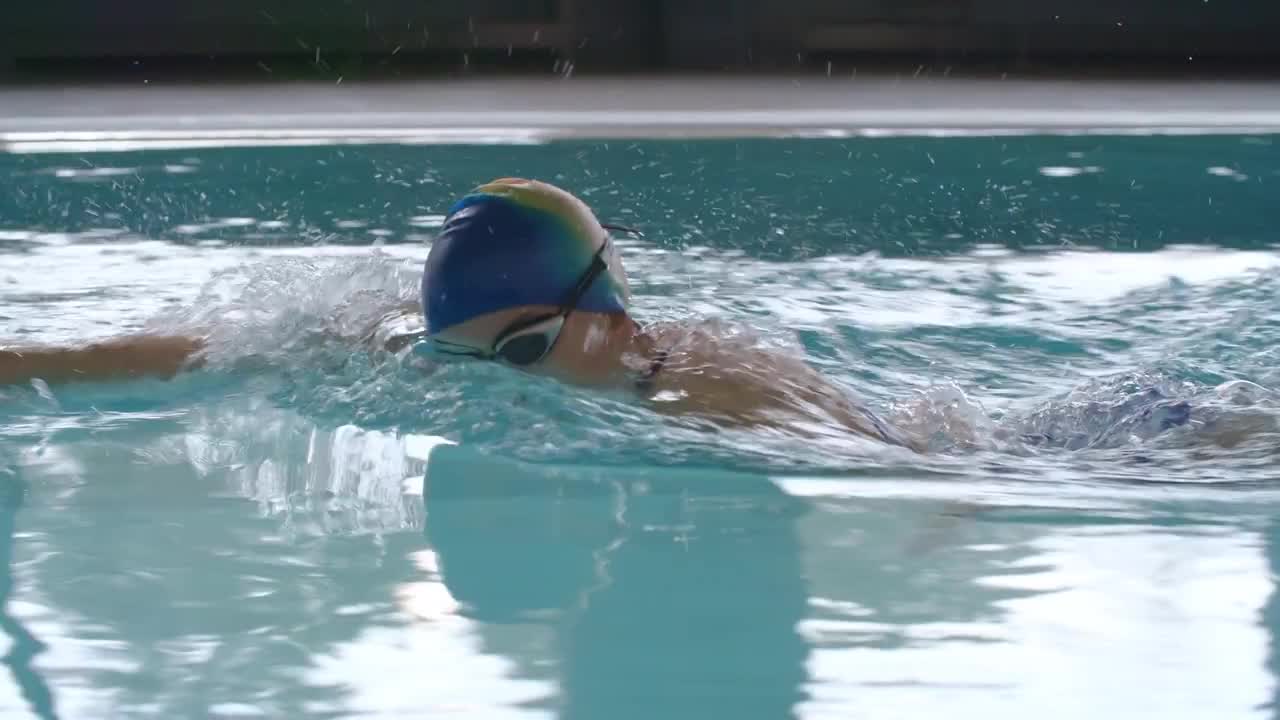 Female Athlete In Cap And Goggles... - Stock Video | Motion Array