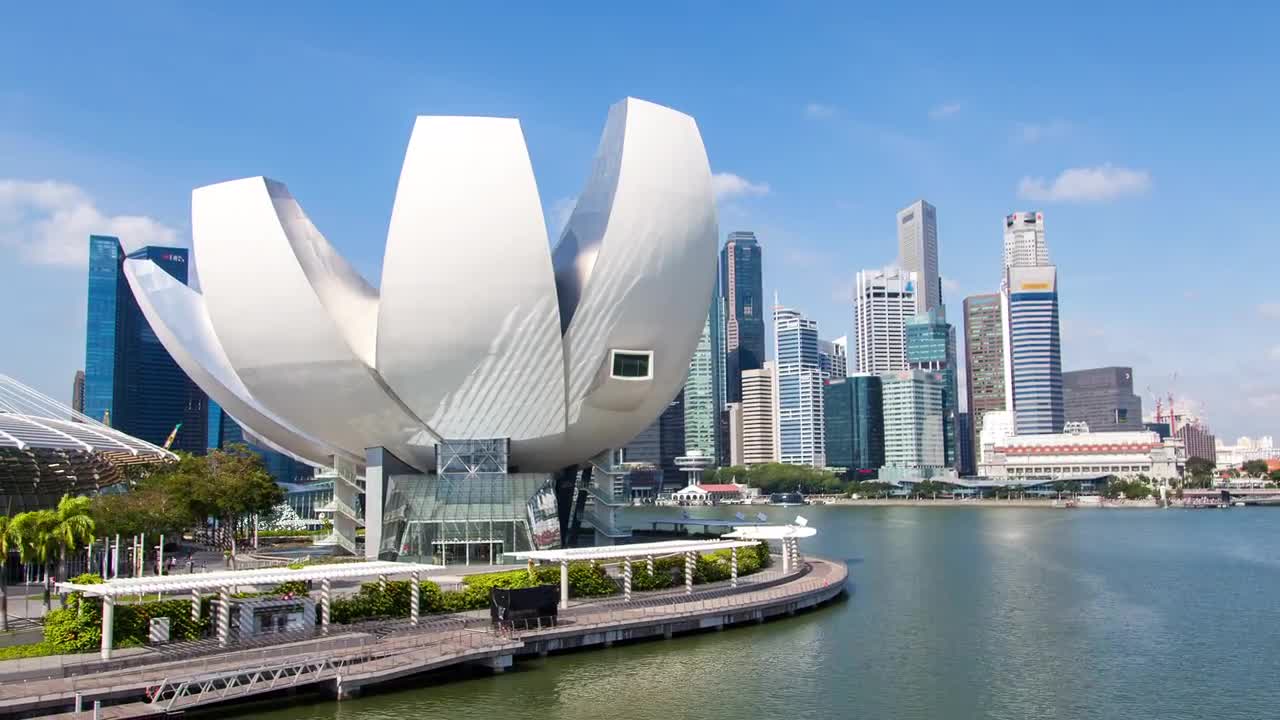 Singapore Art Science Museum Time-Lapse - Stock Video | Motion Array