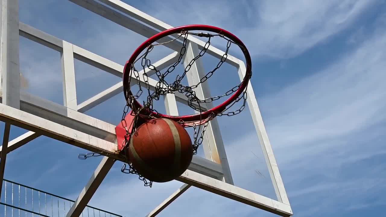 Throwing A Basketball Into A Basket Stock Video Motion Array