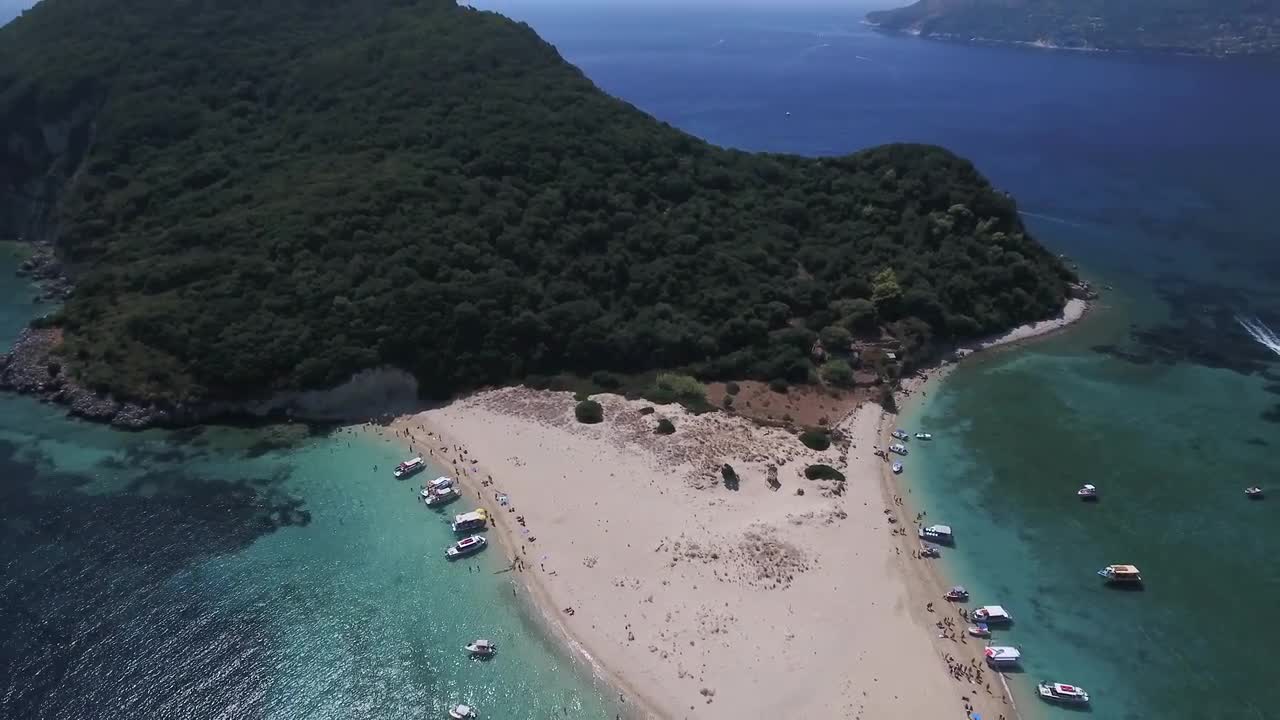 Flying Over Marathonisi Island In Greece Stock Video Motion Array