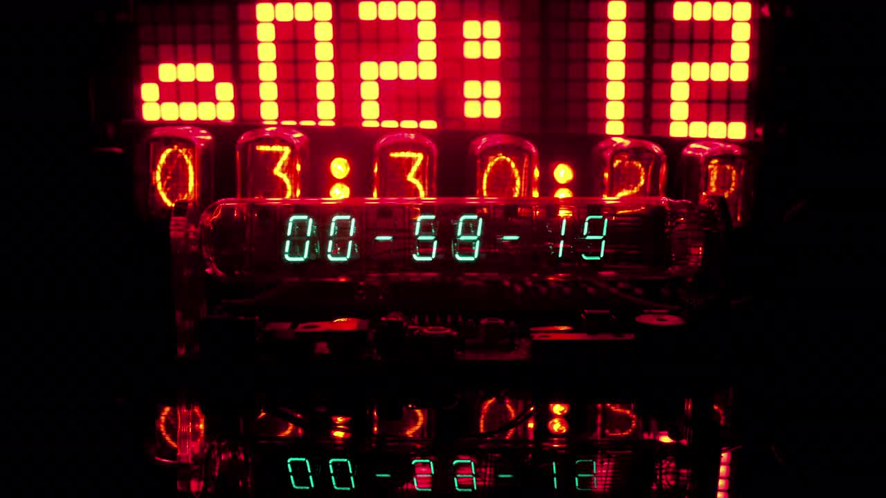 Collection Of LED Clocks Stock Video Motion Array