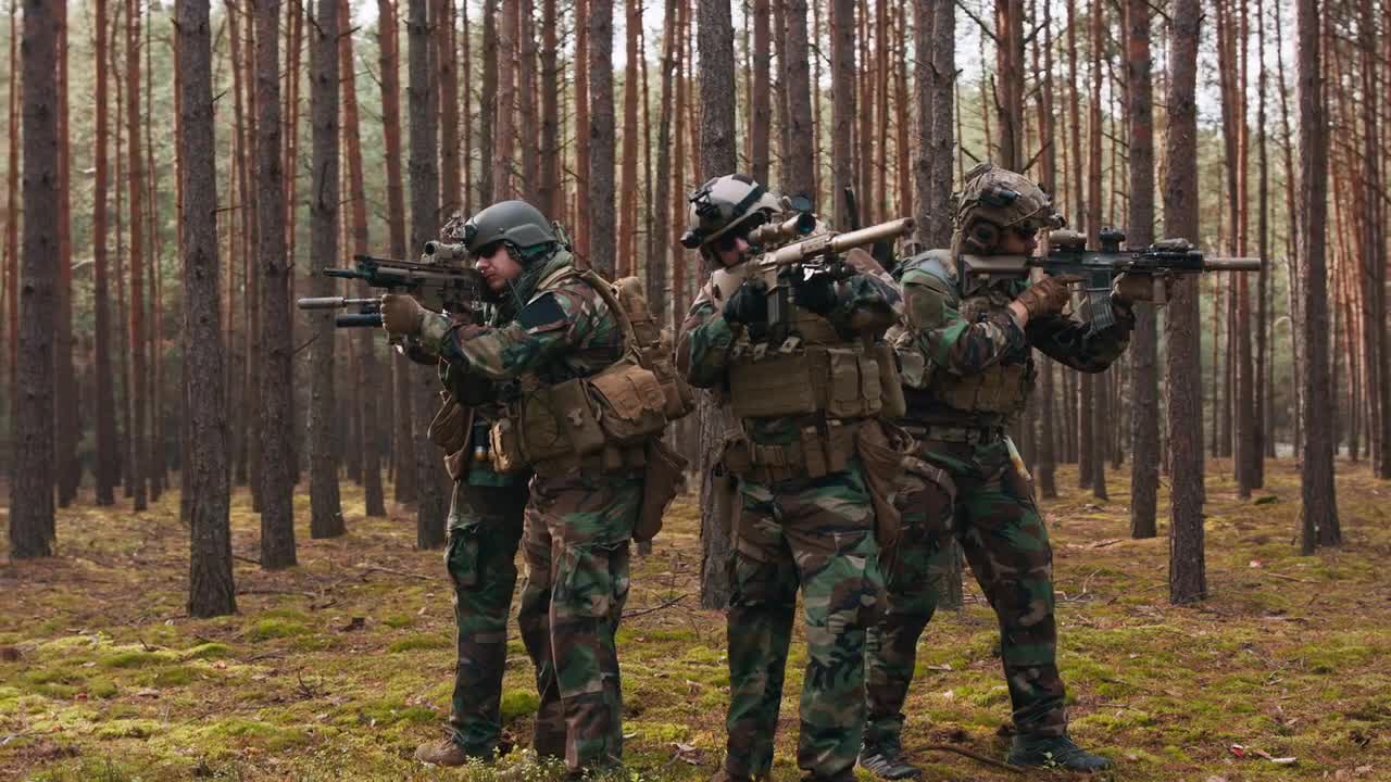 Soldiers In Shooting Stance Stock Video Motion Array
