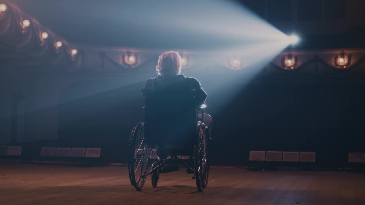 Senior Actor In Wheelchair On Stage Stock Video Motion Array