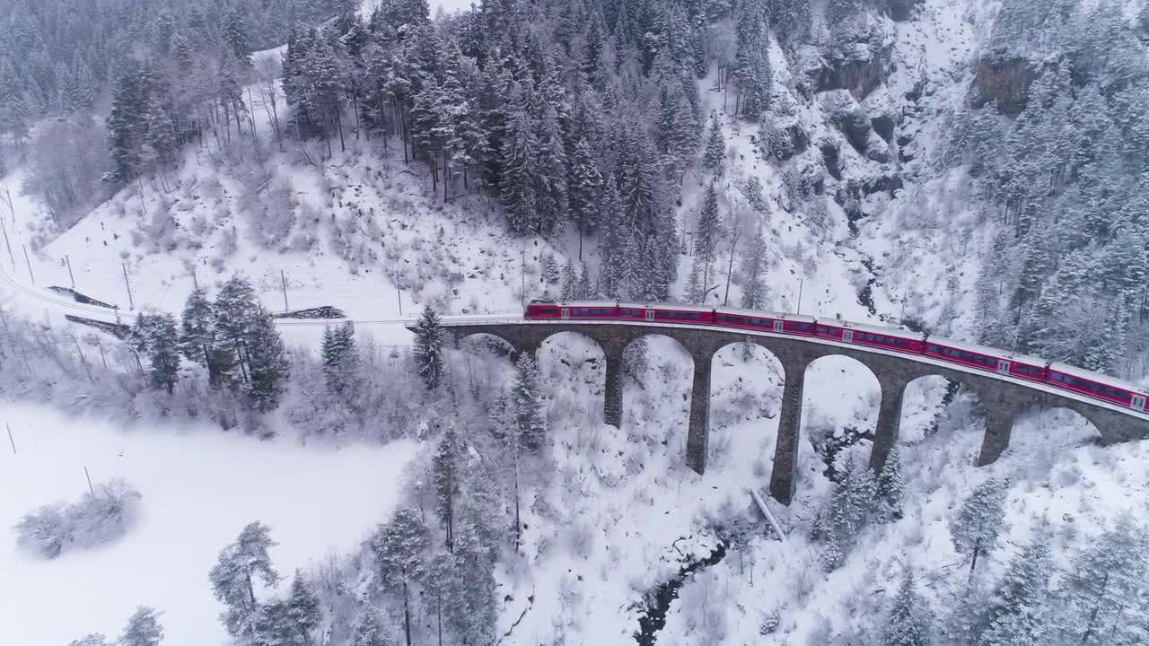 Train In Snowy Swiss Alps Stock Video Motion Array