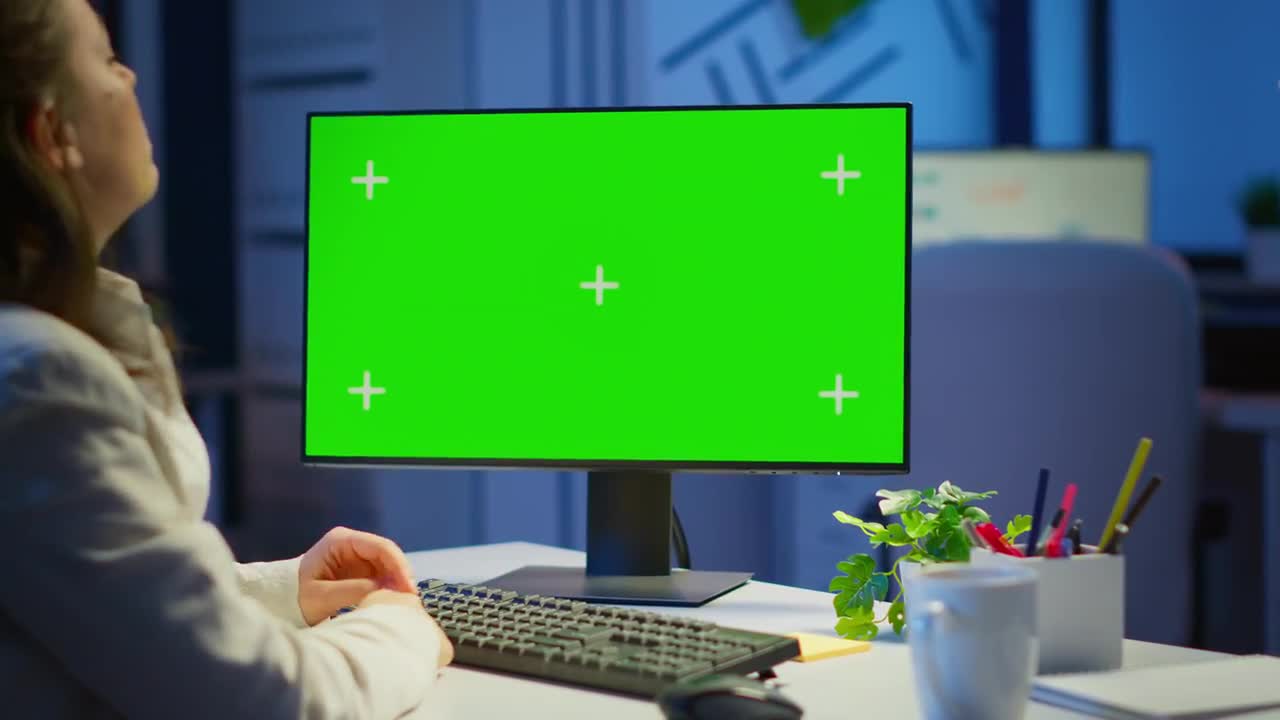Working On A Green Screen PC Stock Video Motion Array