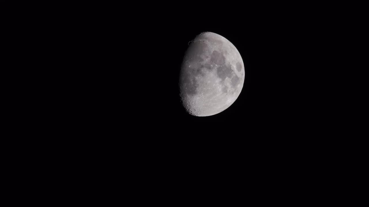 Waxing Gibbous Three-Quarter Moon - Stock Video | Motion Array