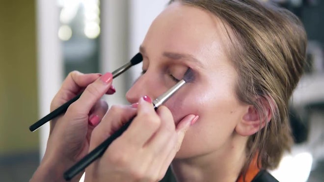 MUA Does Makeup For Young Model. - Stock Video | Motion Array