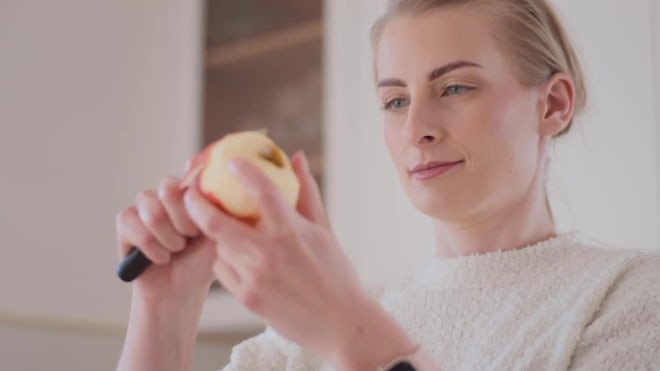 Apples on scales Stock Photo by Artem_ka