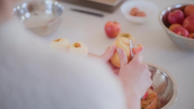 Apples on scales Stock Photo by Artem_ka