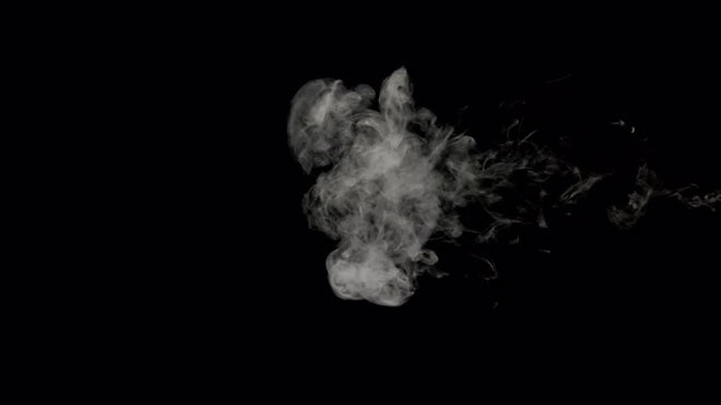 Steam smoke on black background. White S, Stock Video