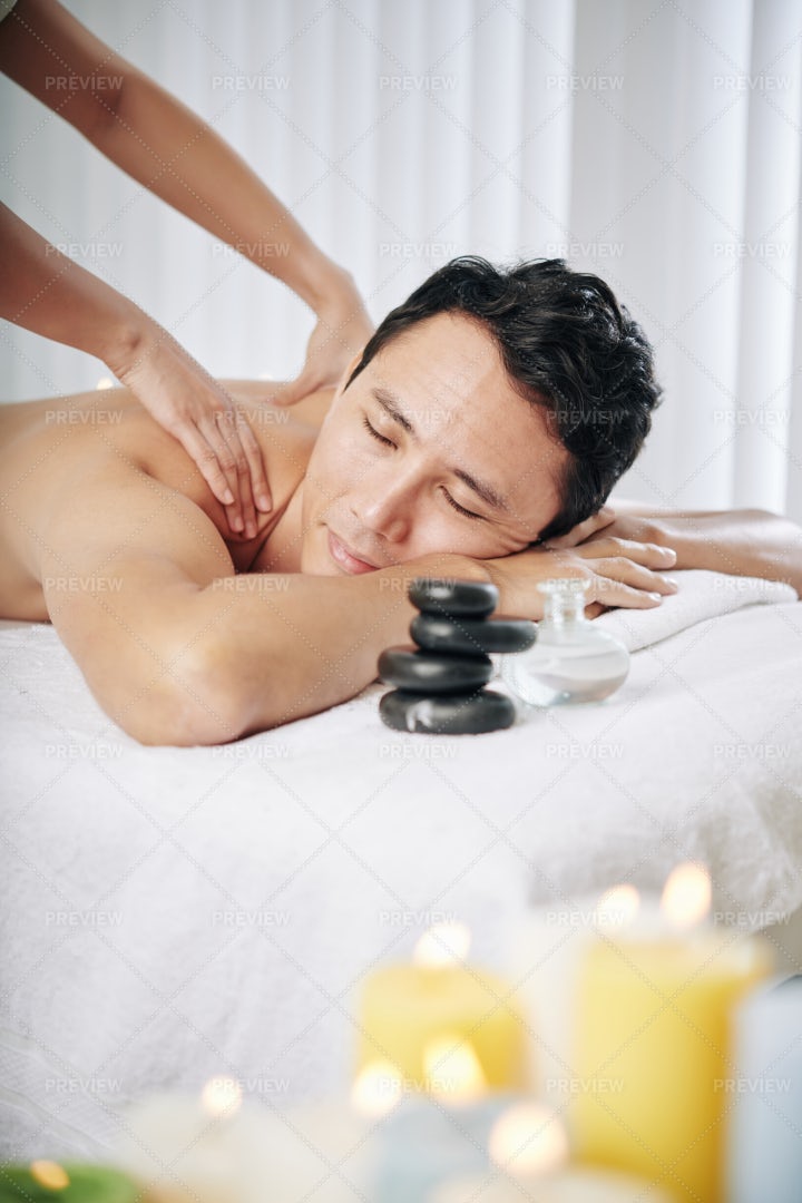 Relaxing Back Massage: Stock Photos