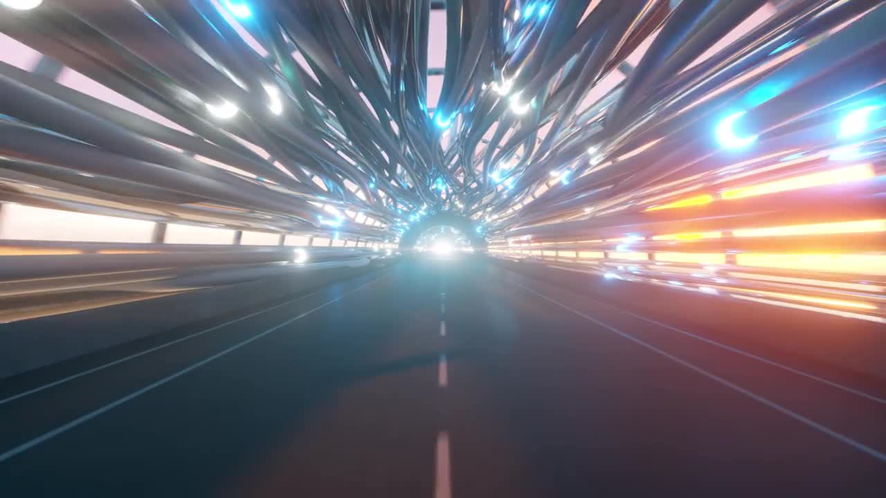 Fiber Optic Highway Tunnel Loop Stock Motion Graphics Motion Array
